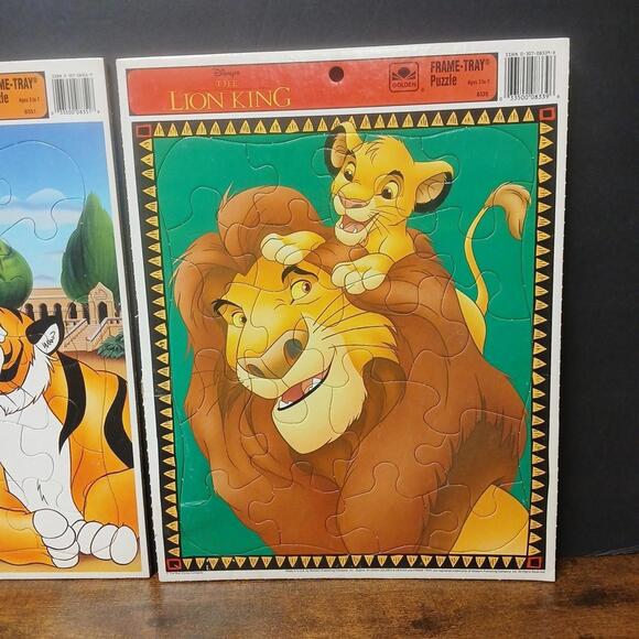 Lot of 2 Vintage Disney Frame Tray Puzzles, Aladdin & The Lion King, Ages 3-7 - Picture 3 of 6
